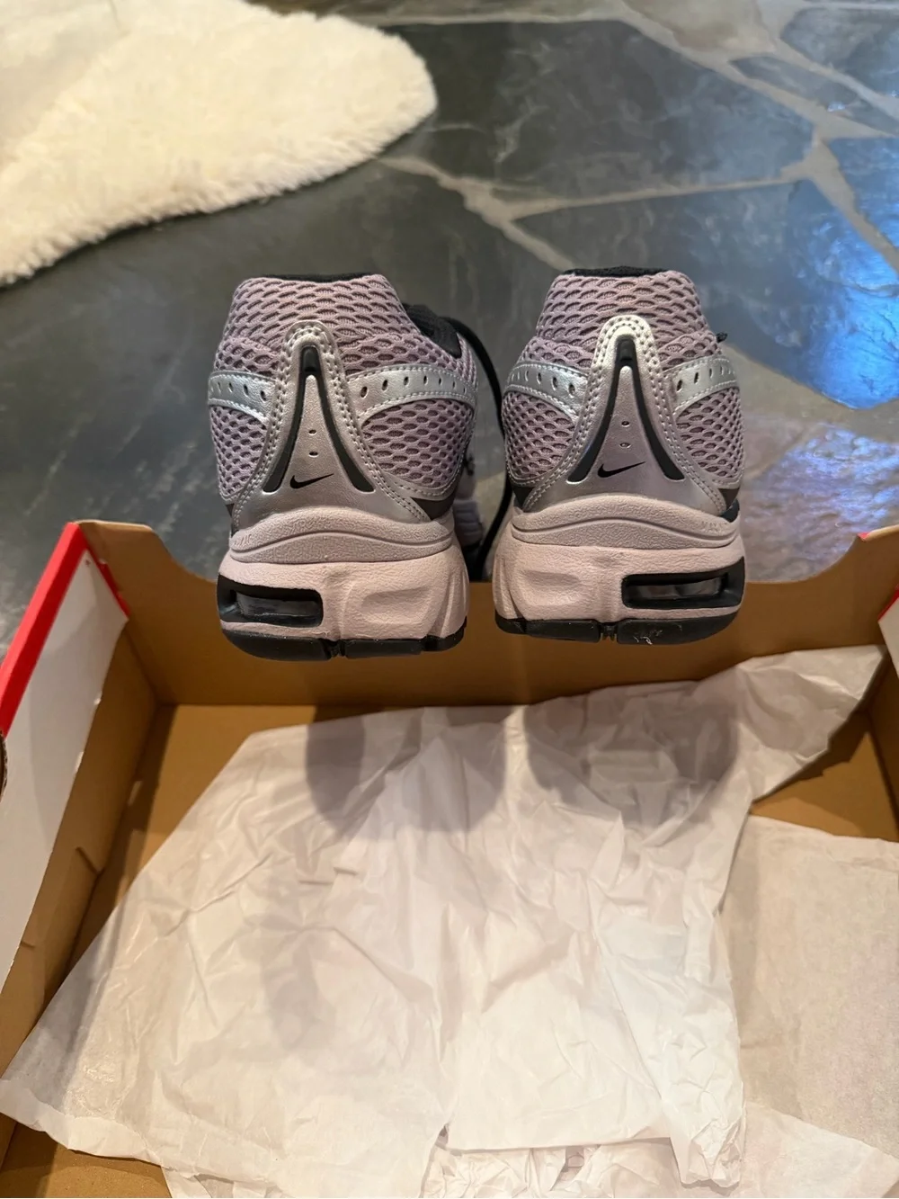 Nike lavender silver mesh moto 2K